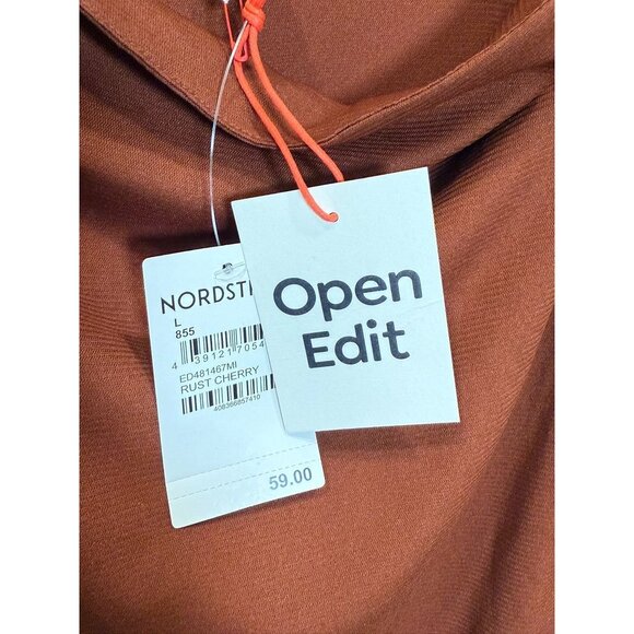 NWT Y2K Asymmetrical Ruffle Hem Rust Slip Dress By‎ Open Edit  Size L balletcore - Picture 7 of 9